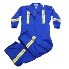 Bulwark FR Coveralls Mens 46 Regular Blue Reflective Workwear Safety Gear
