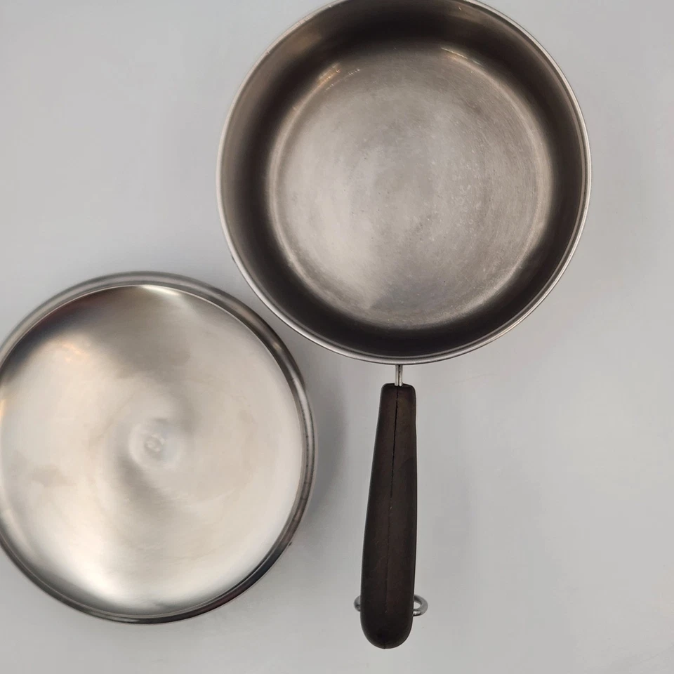 Vintage Revere Ware Saucepan 1 Quart Stainless Steel Copper Bottom 1801 USA - Image 4 of 4