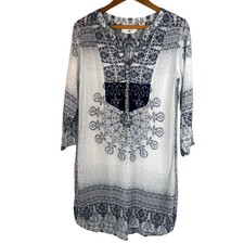 Label of Graded Goods Semi Sheer Handkerchief Shirt Dress Boho Casual Size 8