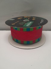 Member's Mark Wire Edge Seamless Ribbon Red, Green, Blue Holiday 2.5" x 40 Yards