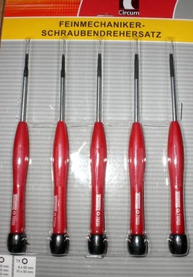 Feinmechaniker Schraubendrehersatz mit 5 Schraubenziehern Torx TX 6,7,8,9,10