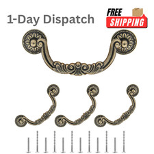 4Pcs 5 Inch Hole Center Vintage Drop Bail Drawer Pull Handles Antique Bronze
