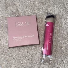 Doll 10 PEPTIDE BOUNCE BALM WITH FOUNDATION BRUSH Shade Light New In Box