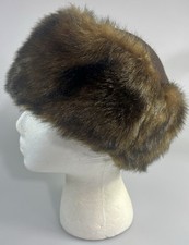 Vintage Canadian Parkhurst Dark Brown Faux Fur Hat