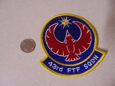 MILITARY PATCH 43RD FTF SQUADRON
