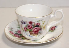 Vintage Royal Kendal Bone China Teacup & Saucer Floral Design