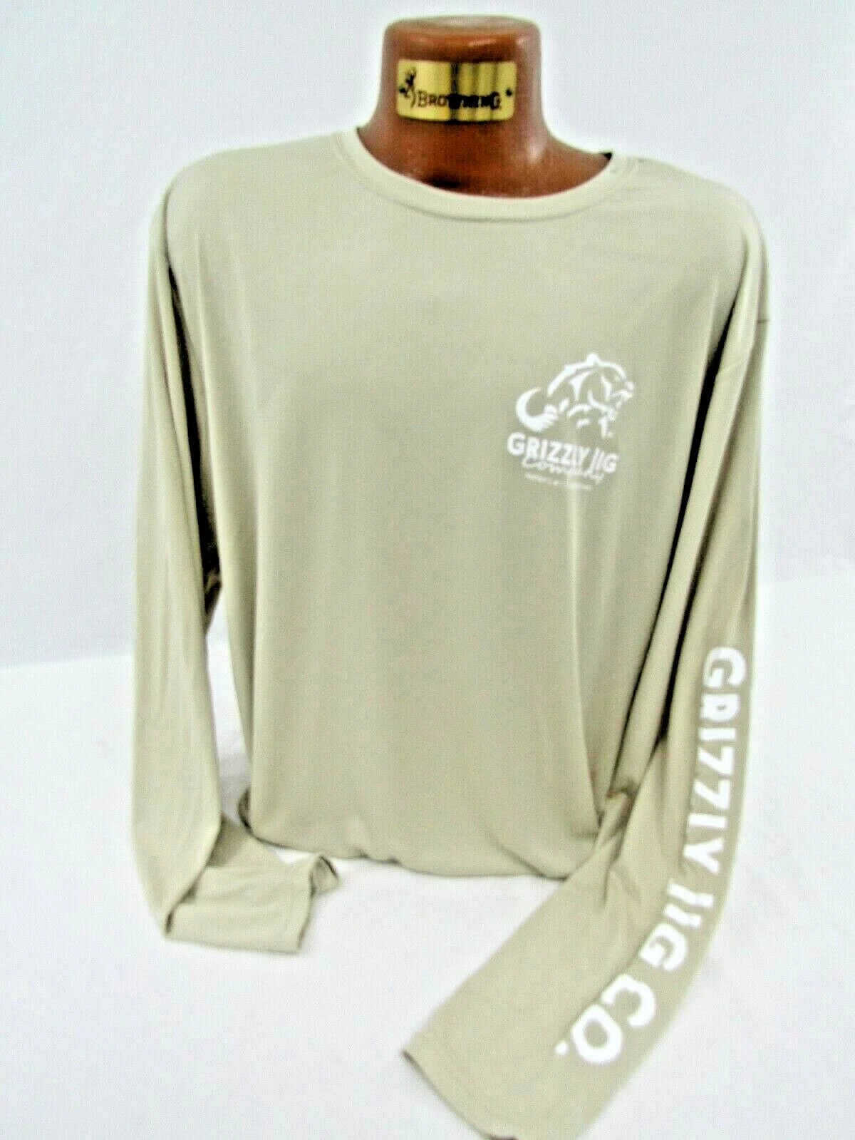 GRIZZLY JIG SPORT-TEK LONG SLEEVE T-SHIRT FISHING UV PROTECTION QUICK DRYING