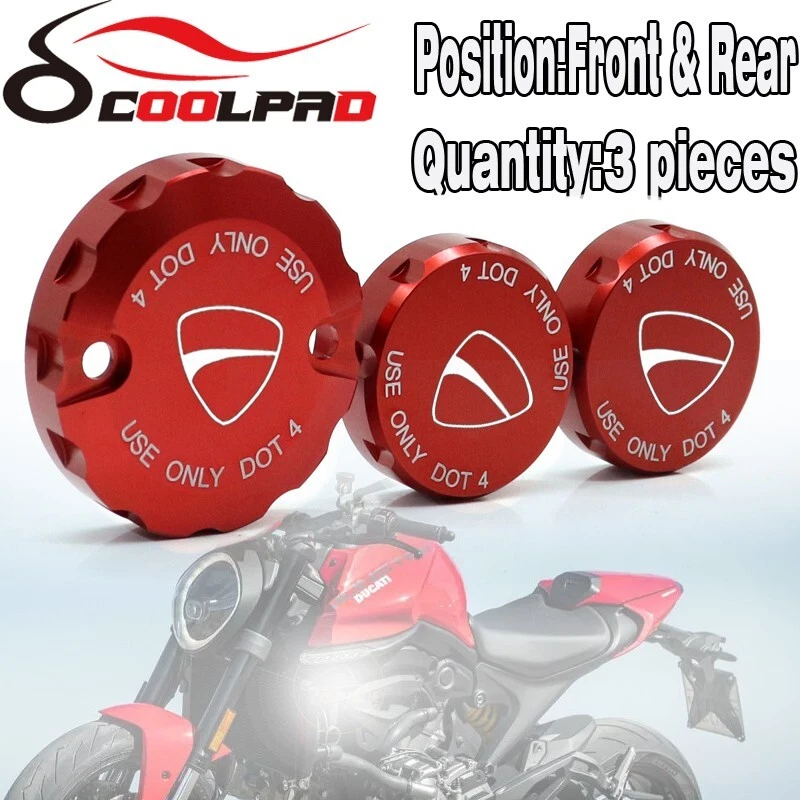 Cubierta de depósito de líquido de embrague de freno delantero trasero para DUCATI Multistrada 1200/S Foto 2 de 4