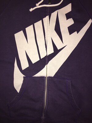 Vintage 90s Nike Raglan Full Zip Red Tag Purple Hoodie Big Swoosh
