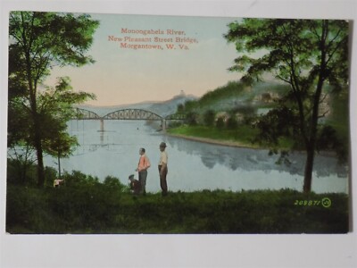 Morgantown, West Virginia WV ~ Monongahela River & Pleasant St. Bridge1910s L749