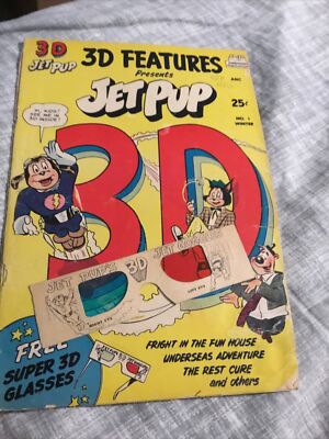 3D FEATURES PRESENTS JET PUP 3D 1953 VOL #1 COMIC BOOK WITH 3D GLASSES