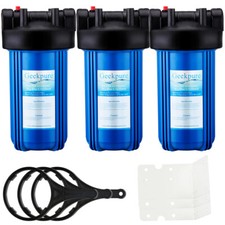 Geekpure 10-Inch Whole House Water Filter Housing 4.5"x10"1-Inch 3PK