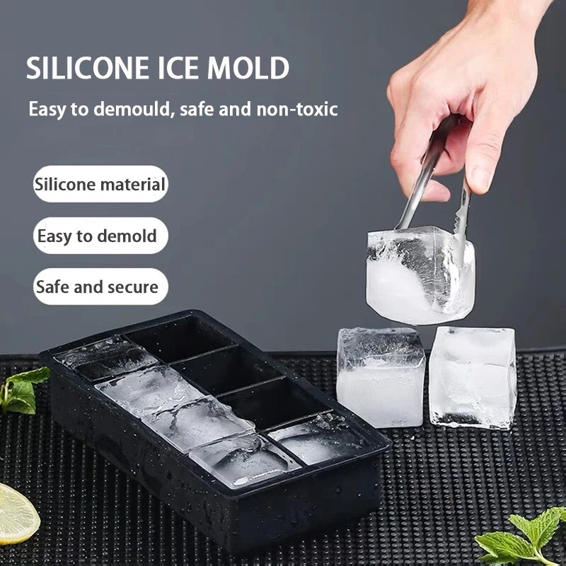 4/6/8/15/24/37 Grid Ice Cube Tray Mold Large Food Grade Silicone DIY ...