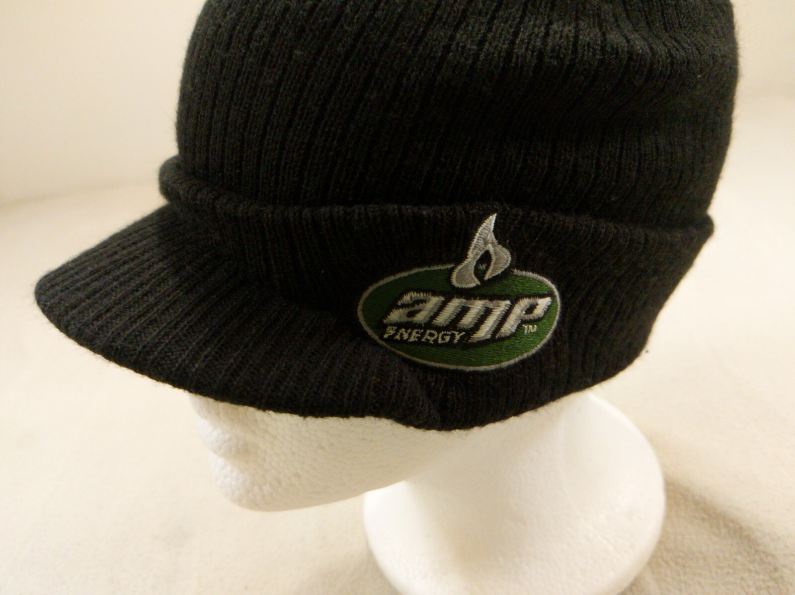 AMP Energy Hat Mens Black One Size Drink Warm Ski Snowboard Gym Cap eBay