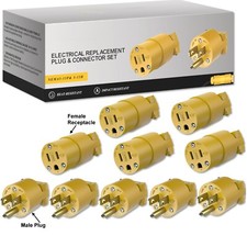 Male Female Extension Cord Replacement Electrical Plug 15AMP 125V Repair UL NEMA