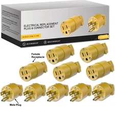 Male Female Extension Cord Replacement Electrical Plug 15AMP 125V Repair UL NEMA