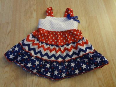 Infant/Baby Girls USA 12 Mo Dress Flag America Red, White & Blue Youngland Baby