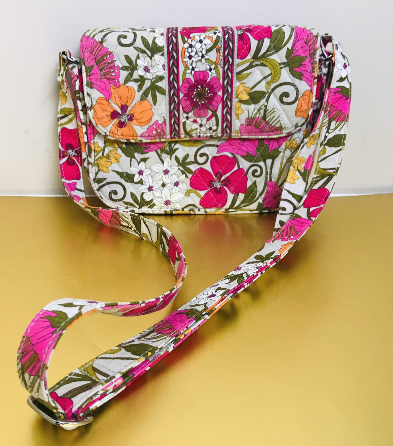 VERA BRADLEY RACHEL FOLKLORIC CROSSBODY Handbag Purse… Gem