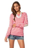 Ajc Damen Pullover Streifen Rosa 36/38 W3534