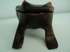 Wooden Hand Carved Frog