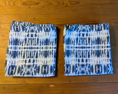 2 GOTS 100% Organic Cotton King Pillow Cases Global Organic Textiles Blue/White
