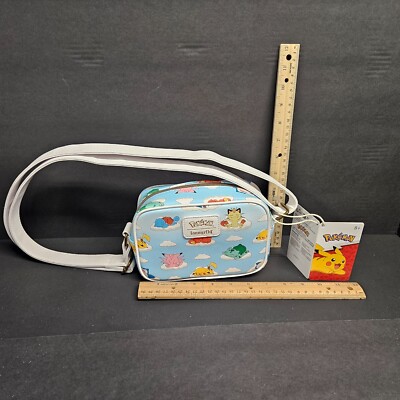 LOUNGEFLY Sleeping POKEMON on CLOUDS Blue Sky Mini Crossbody Purse Bag TINY MARK