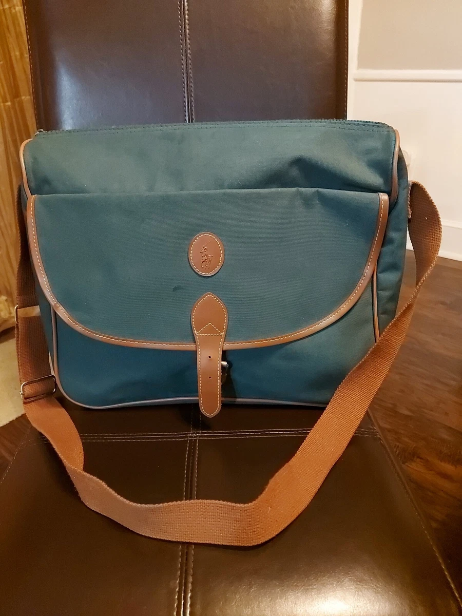 VTG Polo Ralph Lauren Shoulder Laptop Messenger Bag Green Brown