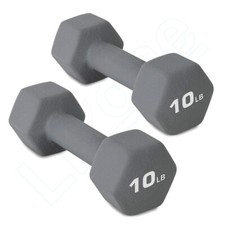 New 10 lb (Pair) Lizone Hex Rubber Coated Dumbbells Set Total 20 lbs free ship