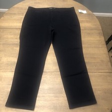 Ralph Lauren Women's Blue Crop Flat Front Casual Chino Trousers Pants Size 18