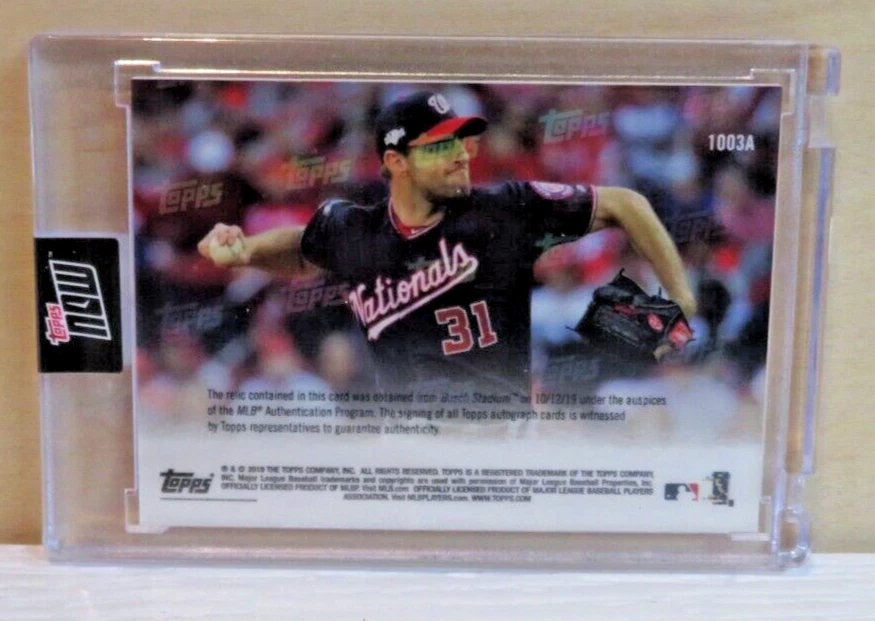 MAX SCHERZER - Auto / Game used Base 95/99 - 2019 Topps NOW - #1003A - Nationals - Image 4 of 4