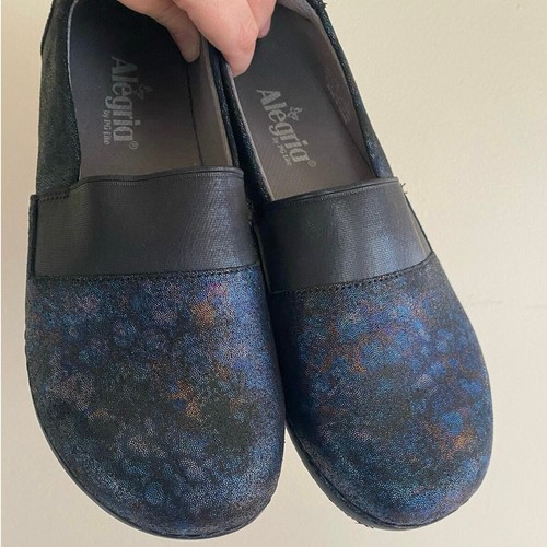 Alegria Leather Slip On Shoes Glee Ethers Cosmic Glitter Size 39/9 GLE-760