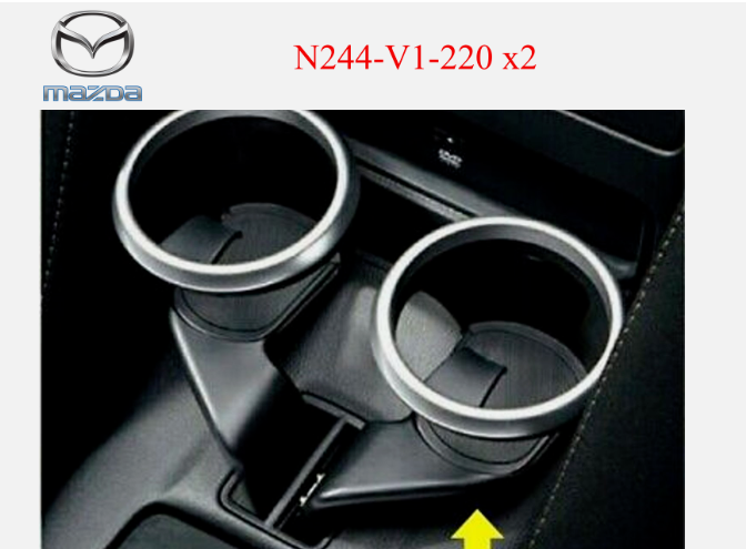 モルダバイト Mazda Genuine Roadster MX-5 MIATA ND Cup Holder Drink Rings x2