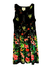I. Madeline NWT Floral Garden Art Print Short Mini Dress Sleeveless Size Small S