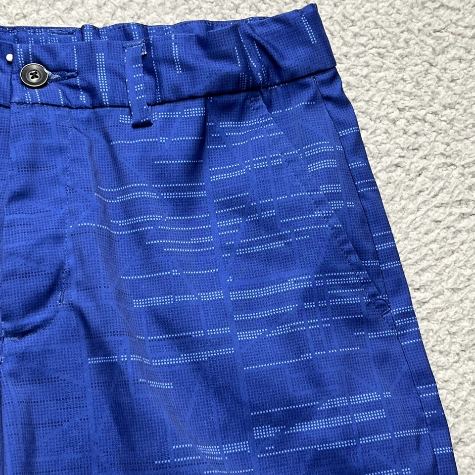 Шорты Slazenger для мальчиков молодежные большие синие в полоску для гольфа 10 дюймов внутренний шов регулируемая талия - Изображение 2 из 4