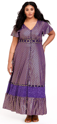 disney maxi dress Womens Torrid Her Universe Disney Jasmine Purple Maxi Dress Size 0 12 Large  EUC