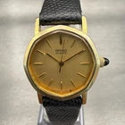 Seiko Watch Women 23mm Gold Dial Gold Tone Round 2661-5009 New Battery Vintage