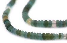 Roman Glass Saucer Heishi Beads 5mm Afghanistan Green 14 Inch Strand