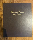 Mercury Dimes 1916-1945 (missing 1916-D) in Dansco Album - circulated