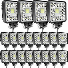 LED Work Lights for Truck Tractor: 4 Inch Square LED Pod Lights 20pc 123W 10000