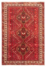 Vintage Geometric Area Rug 6'4" x 9'6" Traditional Hand-Knotted Wool Carpet
