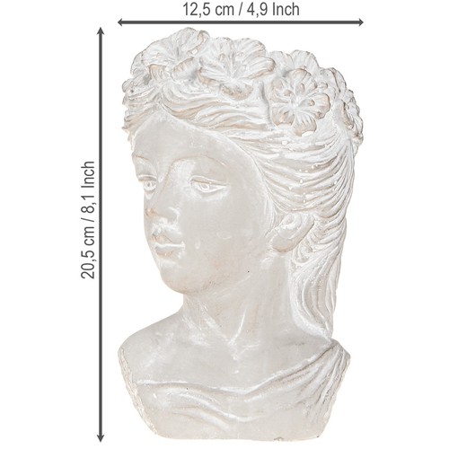Pflanzkopf Antik Steinguss Übertopf Frau Deko 20,5cm - Bild 3 von 4
