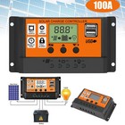 30A-100A Solar Batterie Laderegler 12/24V Spannungsregler PWM Akku Ladegerät LCD
