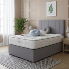 Panel Divan Bed Plush Velvet Upholstered 20"Headboard Drawer Storage 2FT6 3FT