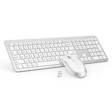 Combo Wireless Keyboard  Mouse, Slim Thin, Quiet, Full-Size Adjustable DPI 2.4G