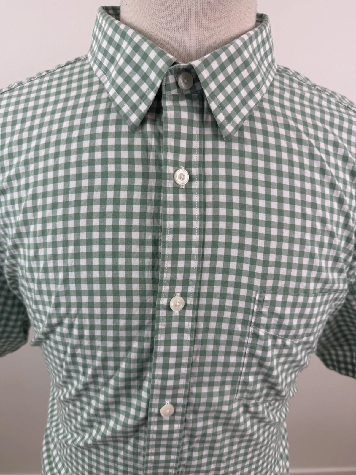 UNTUCKit Men’s Green Cotton Gingham Check Short Sleeve Shirt Relaxed Fit Sz XXL