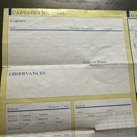 Uncharted Waters Nintendo NES Foldable Promo Map Poster Insert ONLY With Writing