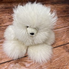 Real Alpaca Fur Cream Teddy Bear Plush 14 Handmade Peru Super Soft