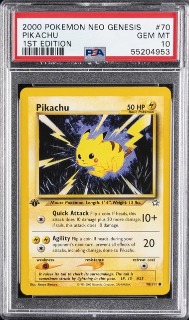 2000 POKEMON NEO GENESIS 1ST EDITION #70 PIKACHU PSA 10