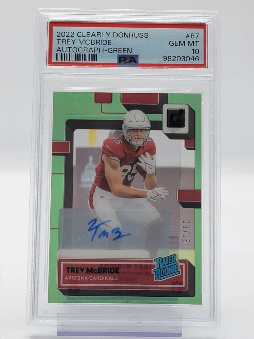Trey McBride Panini Clearly Donruss #87 Autograph-Green
