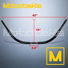42" MONSTER BEACH 1-1/2" THICK HANDLEBAR BLACK FITS FOR HARLEY DAVIDSON